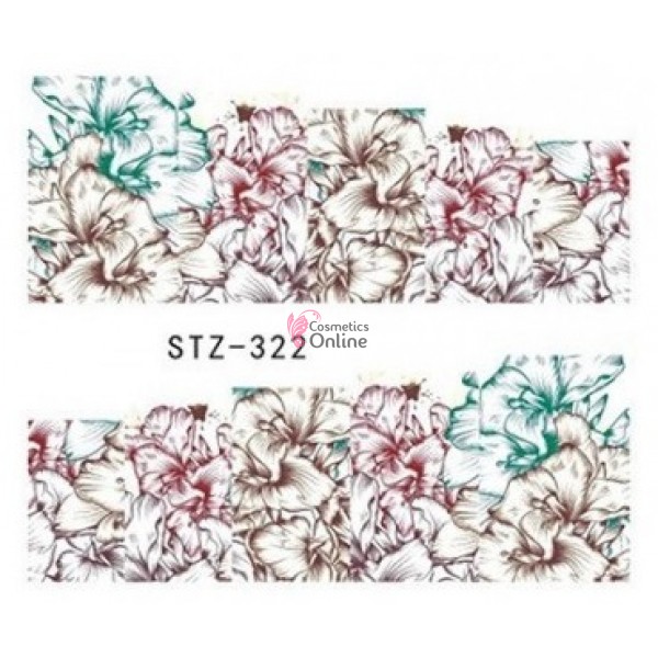 Stickere cu Apa pentru unghii cod STZ 322 Floral